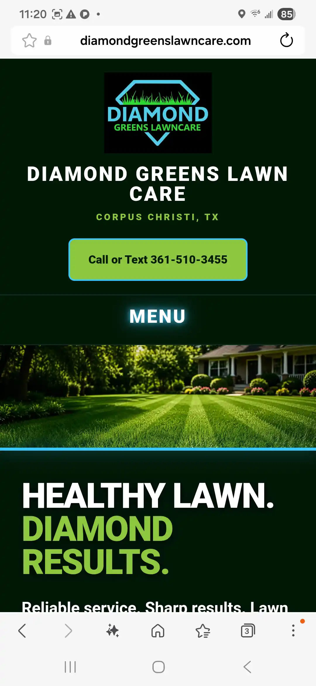 Diamond Greens lawn care mobile