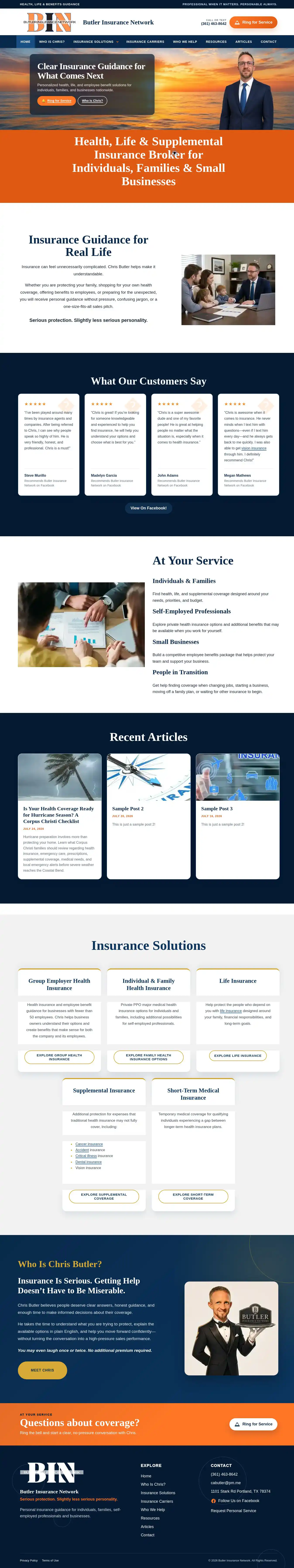 complete desktop website butler insurance network