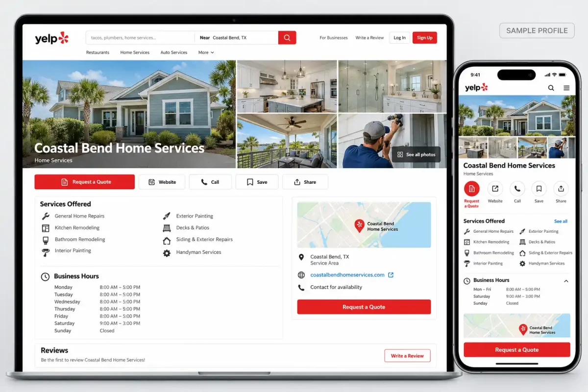 yelp profile sample